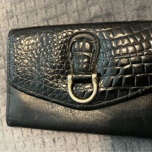 Black Croc Embossed small used Wallet